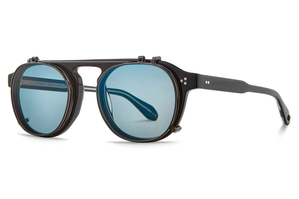 Garrett Leight - Harding II Clip Sunglasses Gunmetal with Sky Mirror Lenses