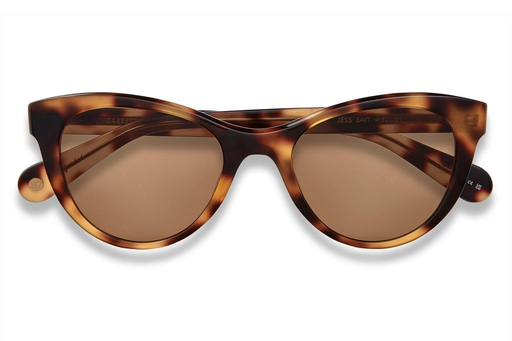 Garrett Leight - Jess Sunglasses Savannah Tortoise with Flat Cider Lenses