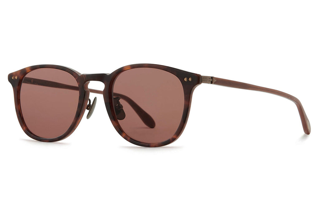 Garrett Leight - Kinney J Sunglasses Sienna Tortoise Laminate with Pure Rosewood Lenses