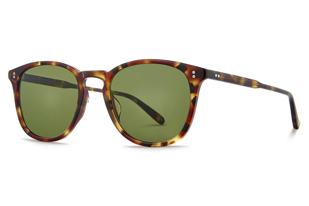 Garrett Leight - Kinney Sunglasses Bourbon Tortoise with Semi-Flat Pure Green Lenses