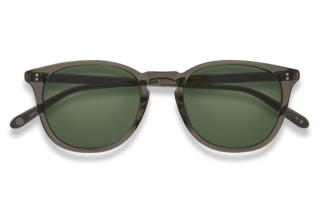 Garrett Leight - Kinney Sunglasses Black Glass with Semi-Flat Pure G15 Lenses