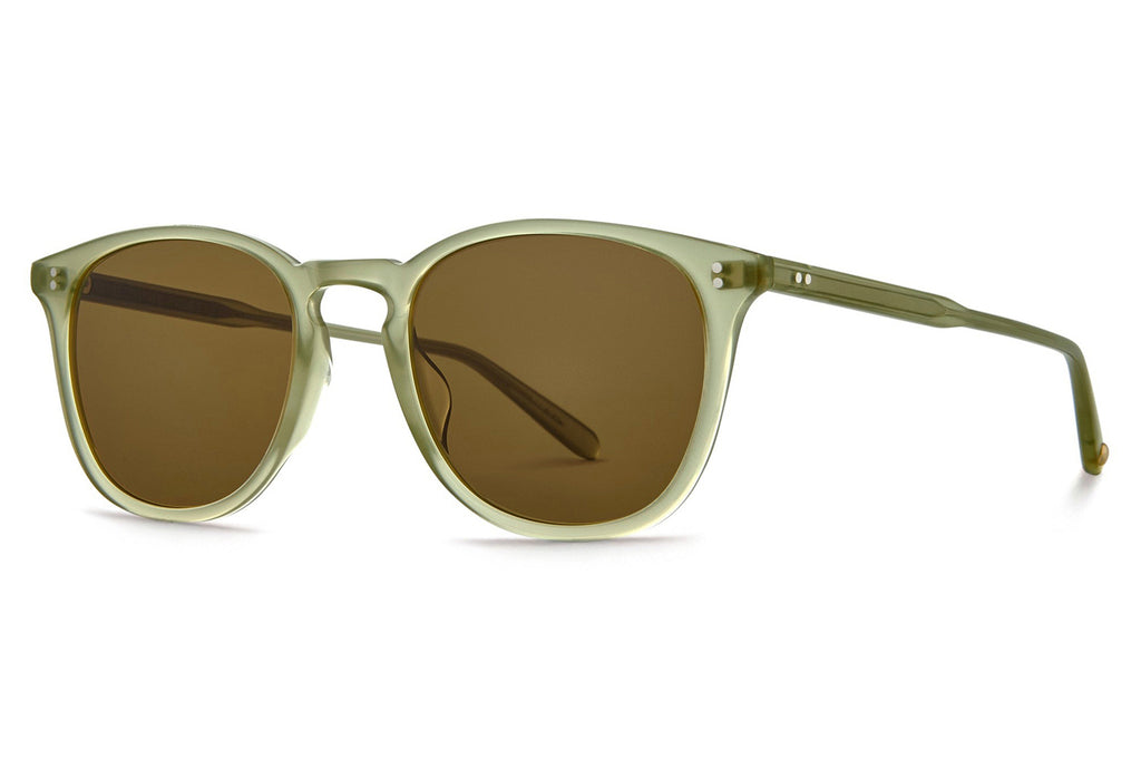 Garrett Leight - Kinney Sunglasses Sea Glass with Semi-Flat Pure Coffee Lenses