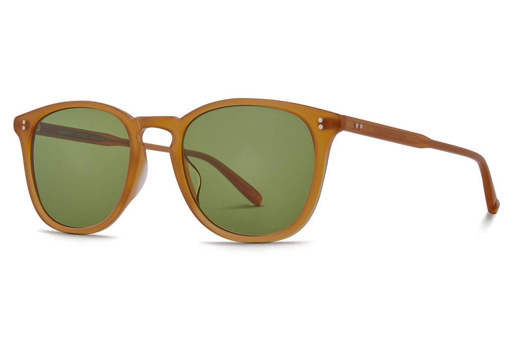 Garrett Leight - Kinney Sunglasses Summer Sun with Semi-Flat Pure Green Lenses