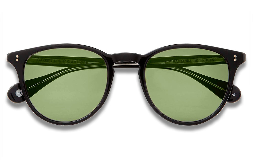 Garrett Leight - Manzanita Sunglasses Black with Green Lenses