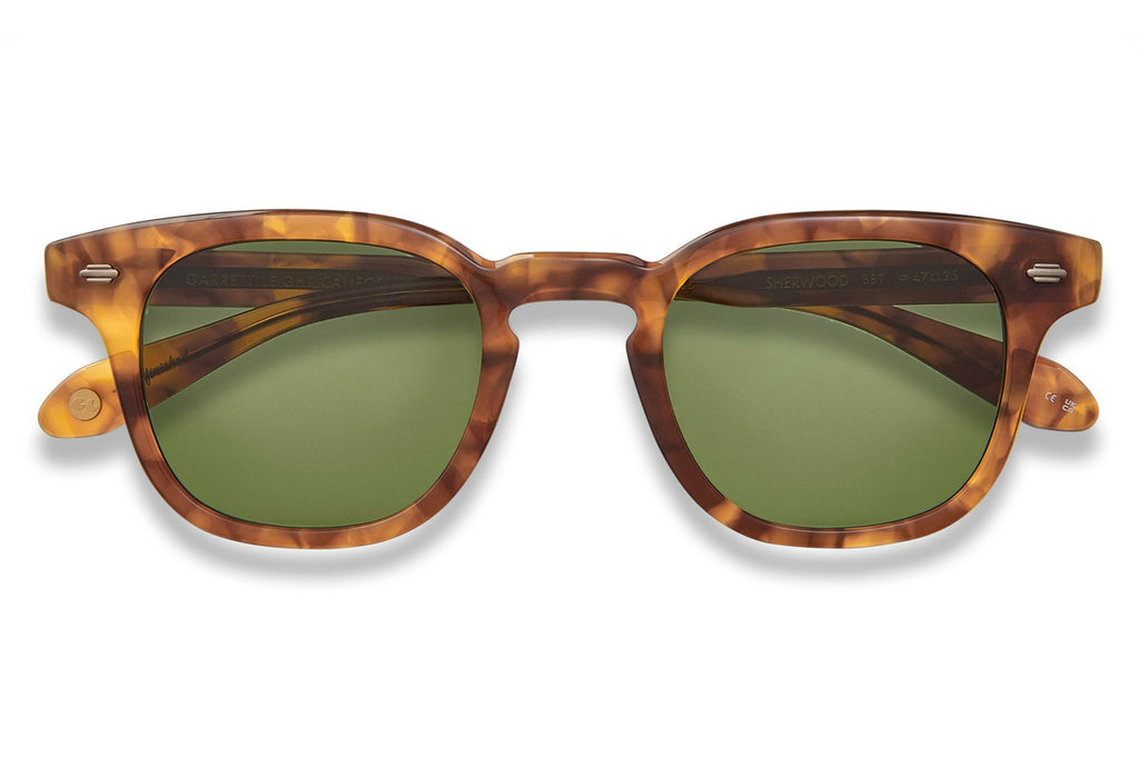 Garrett Leight - Sherwood Sunglasses Hazel Tortoise with Pure Green Lenses