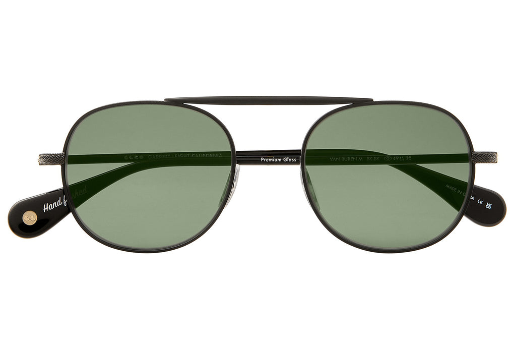 Garrett Leight - Van Buren II Sunglasses Black-Black with Flat Pure G15 Lenses