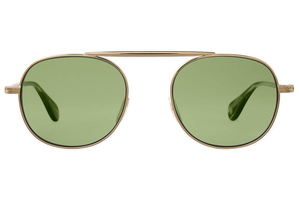 Garrett Leight - Van Buren II Sunglasses Gold-Sap Tortoise with Flat Pure Green Lenses