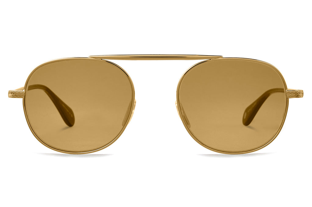 Garrett Leight - Van Buren II Sunglasses Gold-Douglas Fir with Flat Pure Maple Lenses