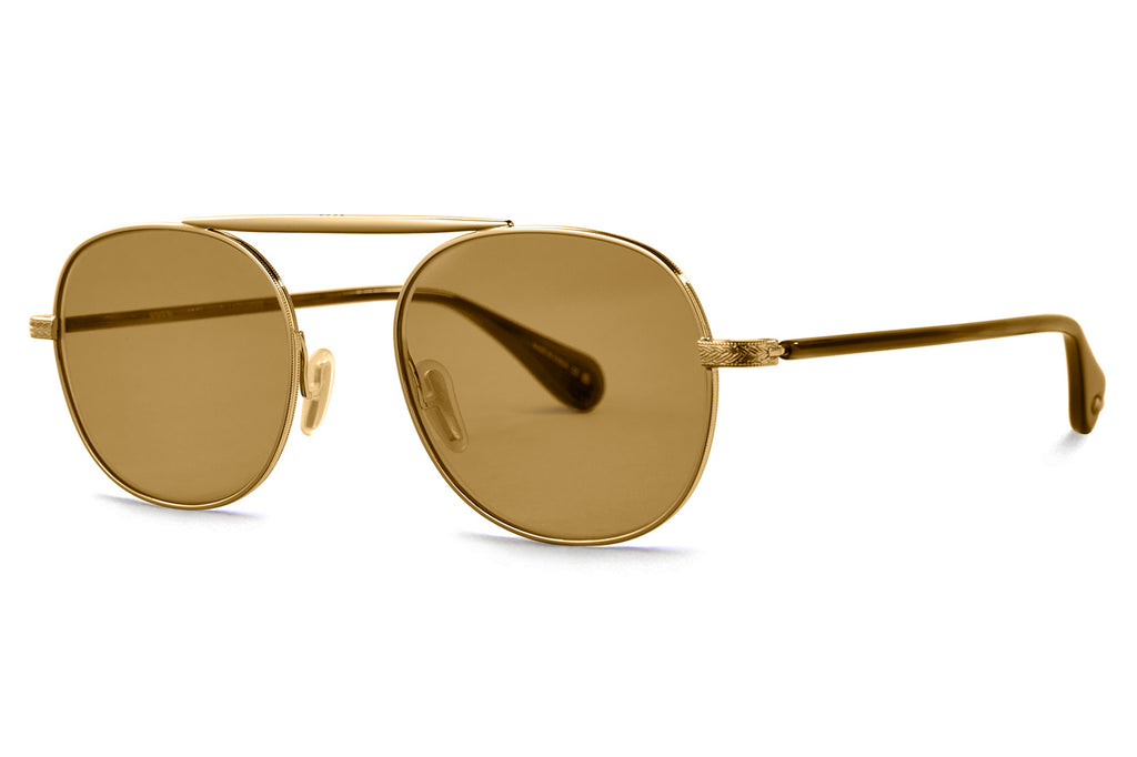 Garrett Leight - Van Buren II Sunglasses Gold-Douglas Fir with Flat Pure Maple Lenses