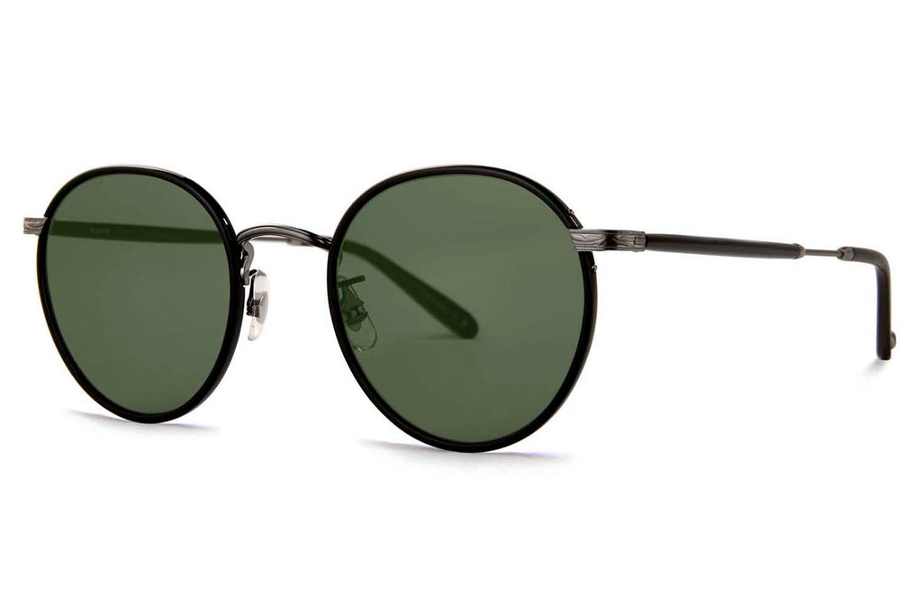 Garrett Leight - Wilson Sunglasses Black-Pewter with Semi-Flat Pure Blue Smoke Lenses