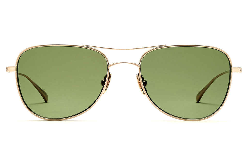 Rose & Co - T1 Sunglasses Brushed Gold with Moss Polarized Lenses