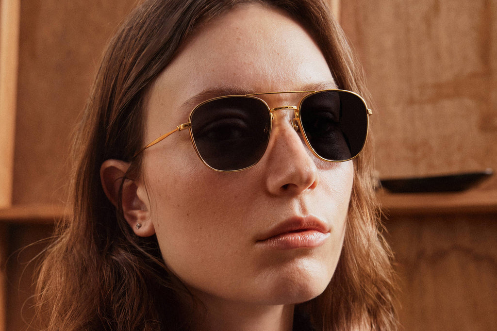 Rose & Co - T3 Sunglasses Sunlit Gold with Cobalt Grey Lenses