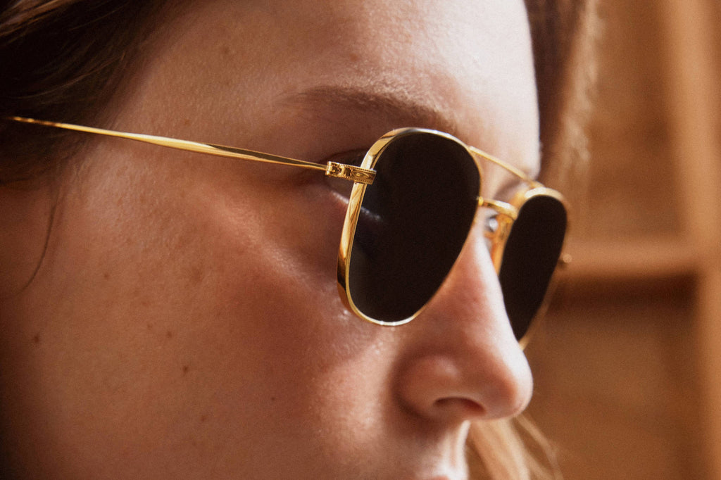 Rose & Co - T3 Sunglasses Sunlit Gold with Cobalt Grey Lenses