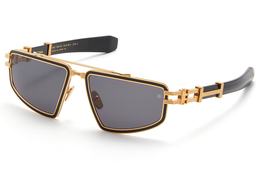 Balmain® Eyewear - Titan Sunglasses Gold & Black with Dark Grey Lenses