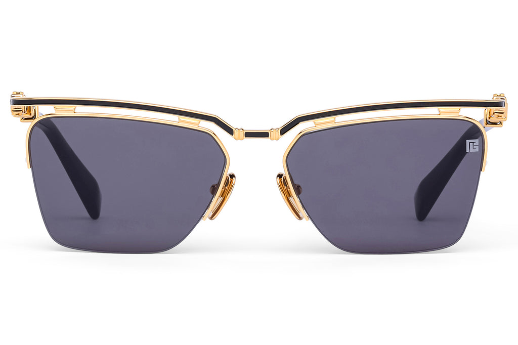 Balmain® Eyewear - Triomphe II Sunglasses 18k Gold - Black Enamel & Black with Dark Grey Lenses