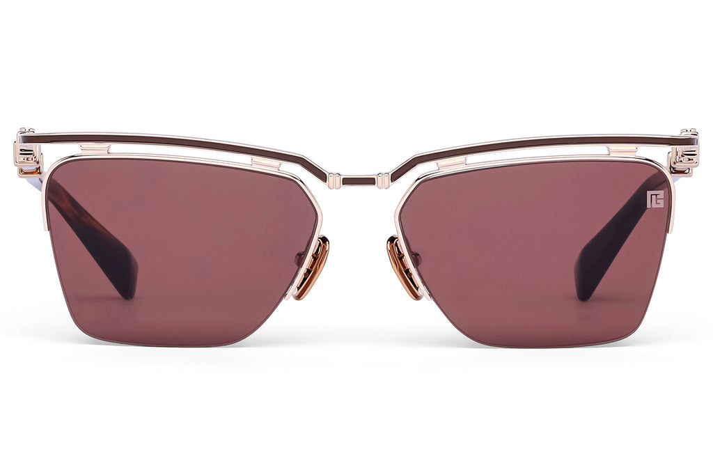 Balmain® Eyewear - Triomphe II Sunglasses 12k Gold & Brown Swirl with Dark Chocolate Brown Lenses