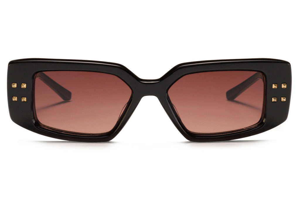 Valentino® Eyewear - V-Cinque Sunglasses Black & Light Gold with Gradient Rose Lenses