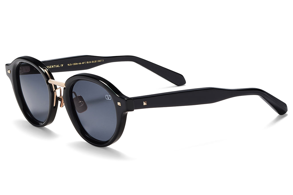 Valentino® Eyewear - V-Essential IV Sunglasses Black & White Gold with Dark Grey Lenses