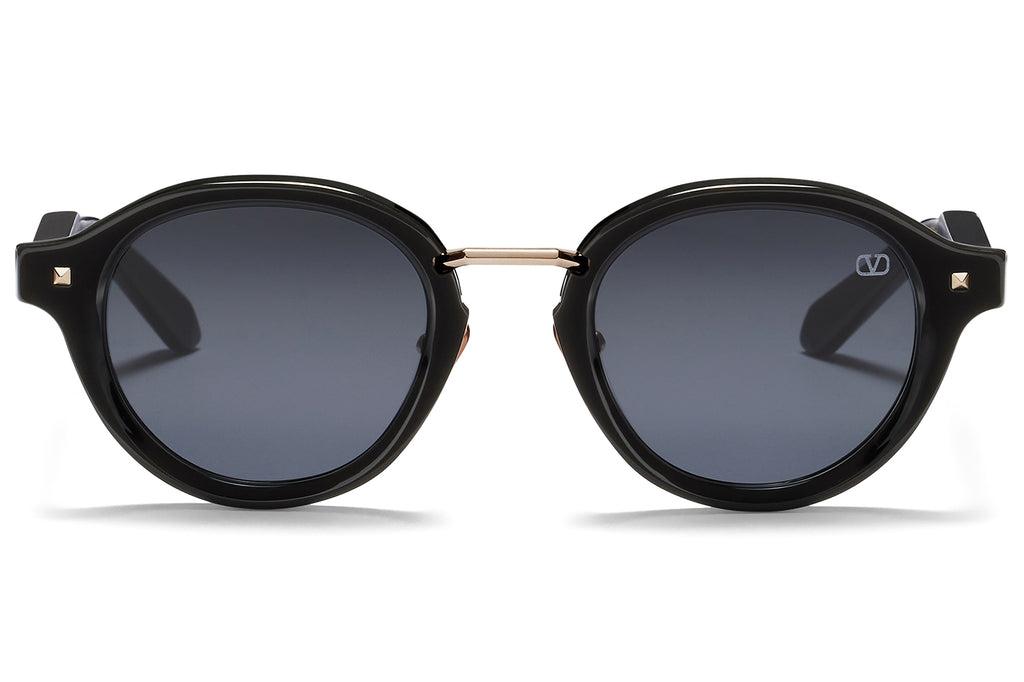 Valentino® Eyewear - V-Essential IV Sunglasses Black & White Gold with Dark Grey Lenses