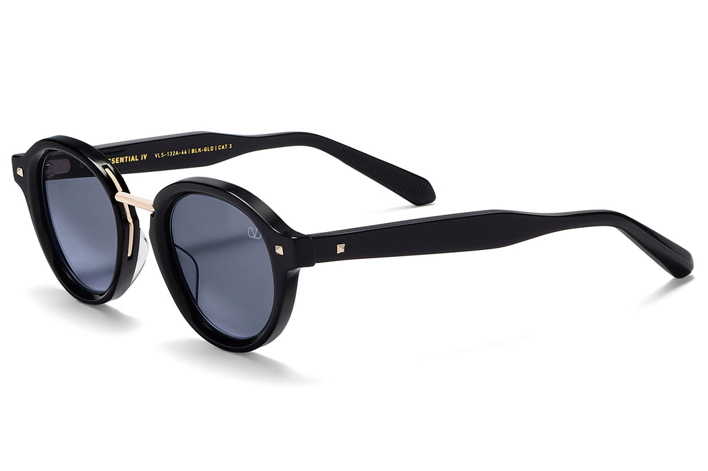 Valentino® Eyewear - V-Essential IV Sunglasses Black & White Gold with Dark Grey Lenses