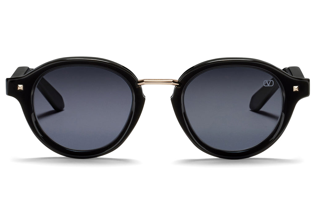 Valentino® Eyewear - V-Essential IV Sunglasses Black & White Gold with Dark Grey Lenses