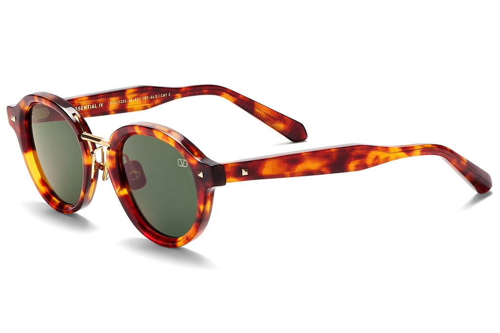 Valentino® Eyewear - V-Essential IV Sunglasses Honey Tortoise & V Light Gold with Dark Green Lenses