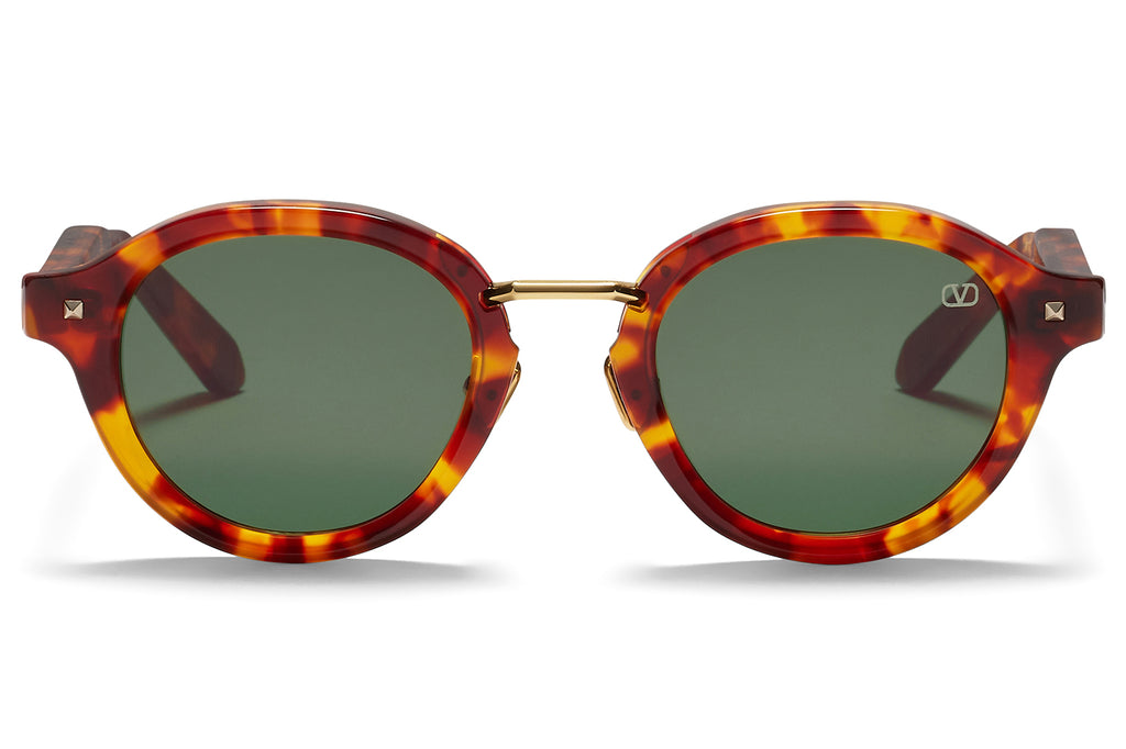 Valentino® Eyewear - V-Essential IV Sunglasses Honey Tortoise & V Light Gold with Dark Green Lenses