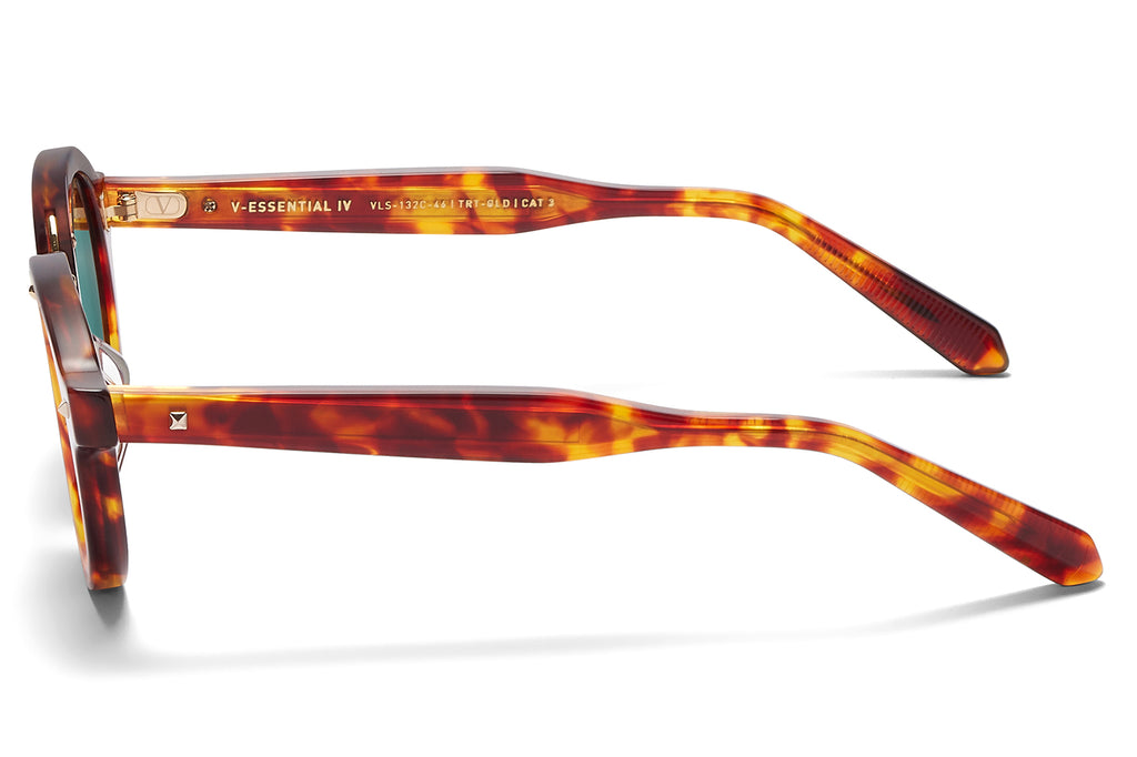 Valentino® Eyewear - V-Essential IV Sunglasses Honey Tortoise & V Light Gold with Dark Green Lenses
