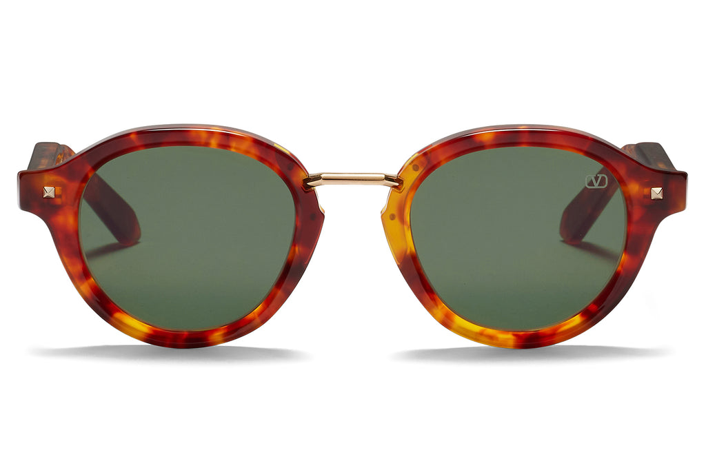 Valentino® Eyewear - V-Essential IV Sunglasses Honey Tortoise & V Light Gold with Dark Green Lenses