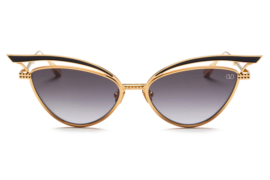 Valentino® Eyewear - V-Glassliner Sunglasses Yellow Gold & Black Enamel with Gradient Grey Lenses