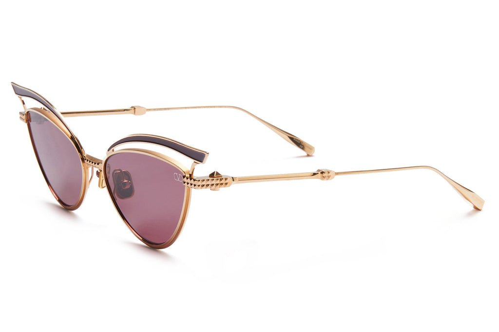 Valentino® Eyewear - V-Glassliner Sunglasses Light Gold & Bordeaux Enamel with Dark Bordeaux Lenses