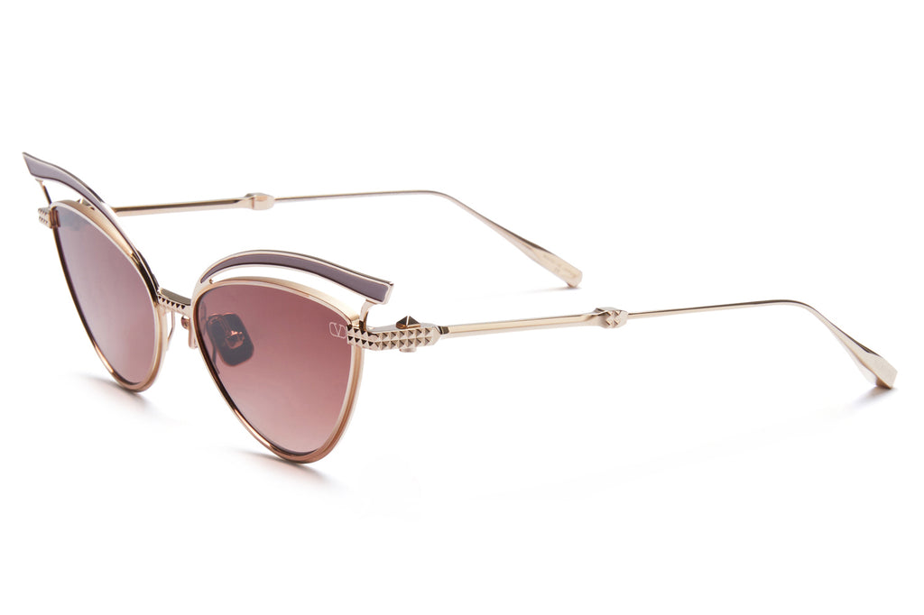 Valentino® Eyewear - V-Glassliner Sunglasses White Gold & Powder Enamel with Gradient Rose Lenses