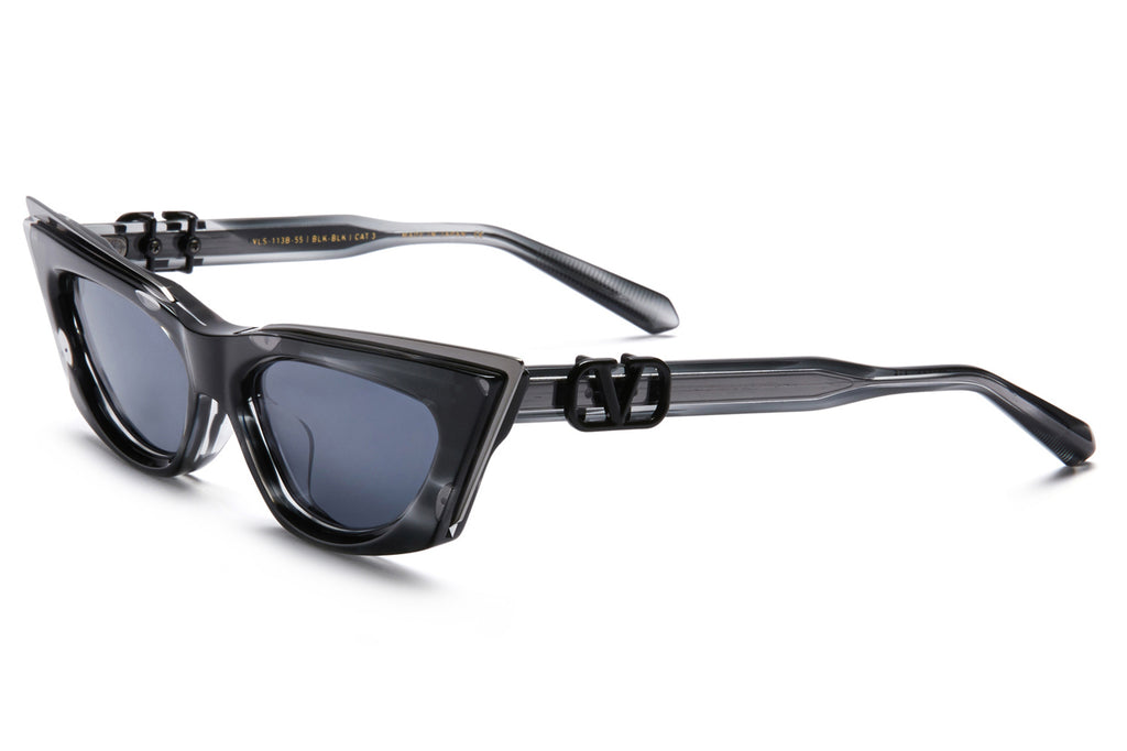 Valentino® Eyewear - V-Gold Cut-I Sunglasses Black Swirl & Black Rhodium with Dark Grey Lenses
