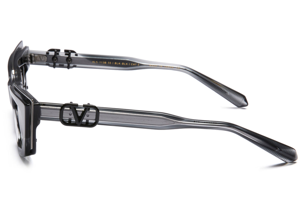 Valentino® Eyewear - V-Gold Cut-I Sunglasses Black Swirl & Black Rhodium with Dark Grey Lenses