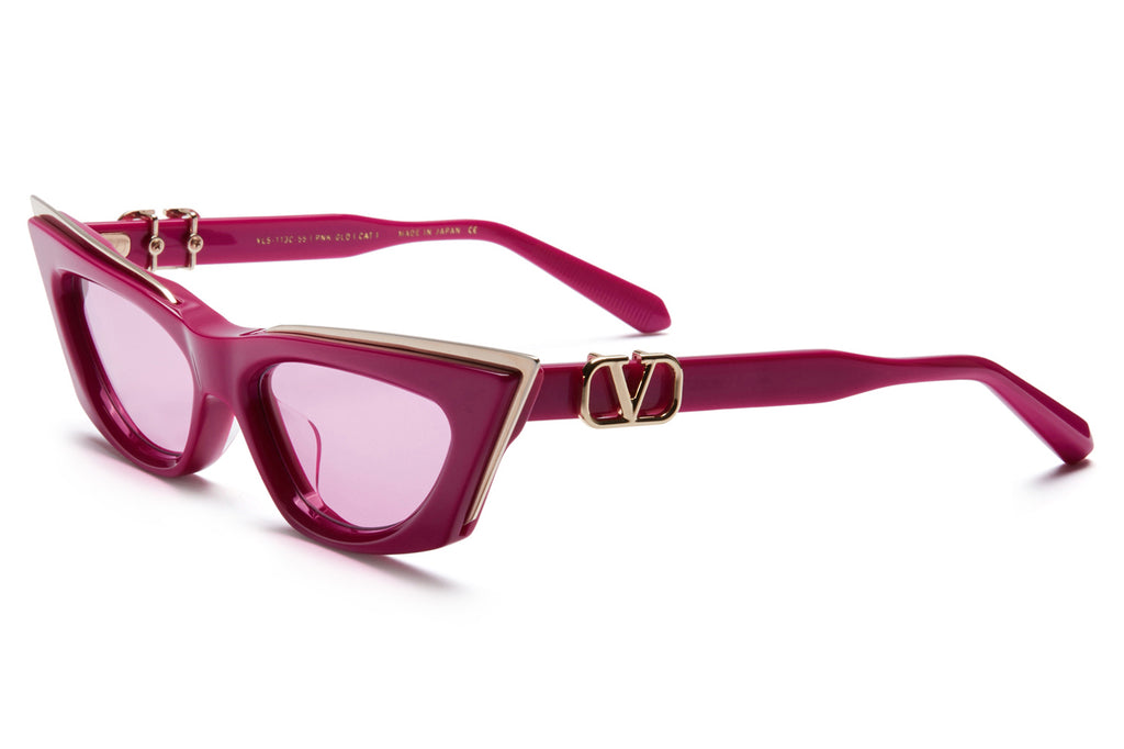 Valentino® Eyewear - V-Gold Cut-I Sunglasses Pink & White Gold with VA Pink Lenses