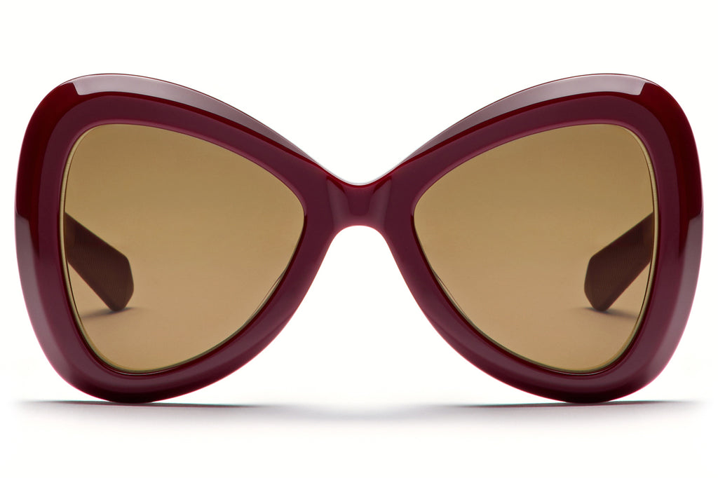 Valentino® Eyewear - V-Gold III Sunglasses Bordeaux & 18k Gold with Dark Brown Lenses