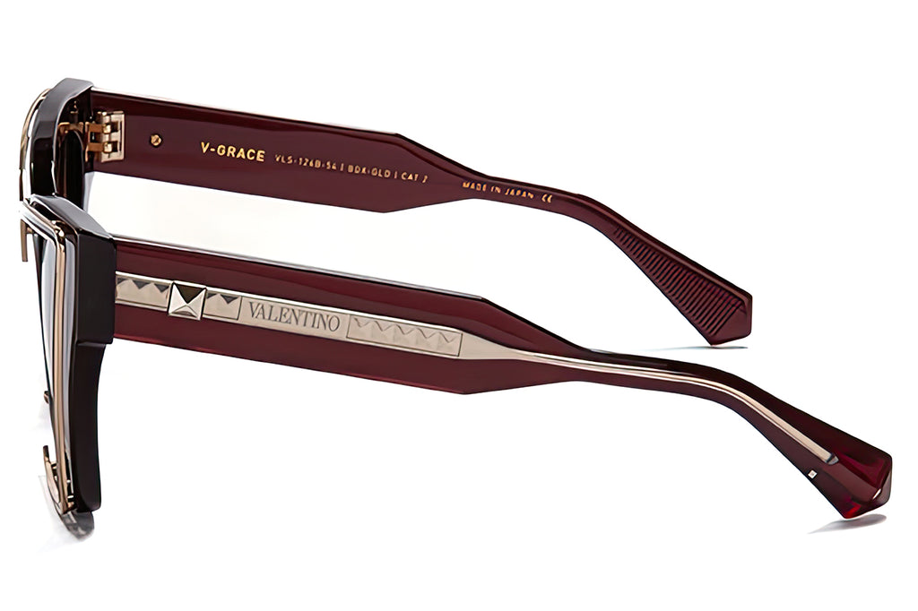 Valentino® Eyewear - V-Grace Sunglasses Bordeaux & White Gold with Dark Brown Gradient Lenses