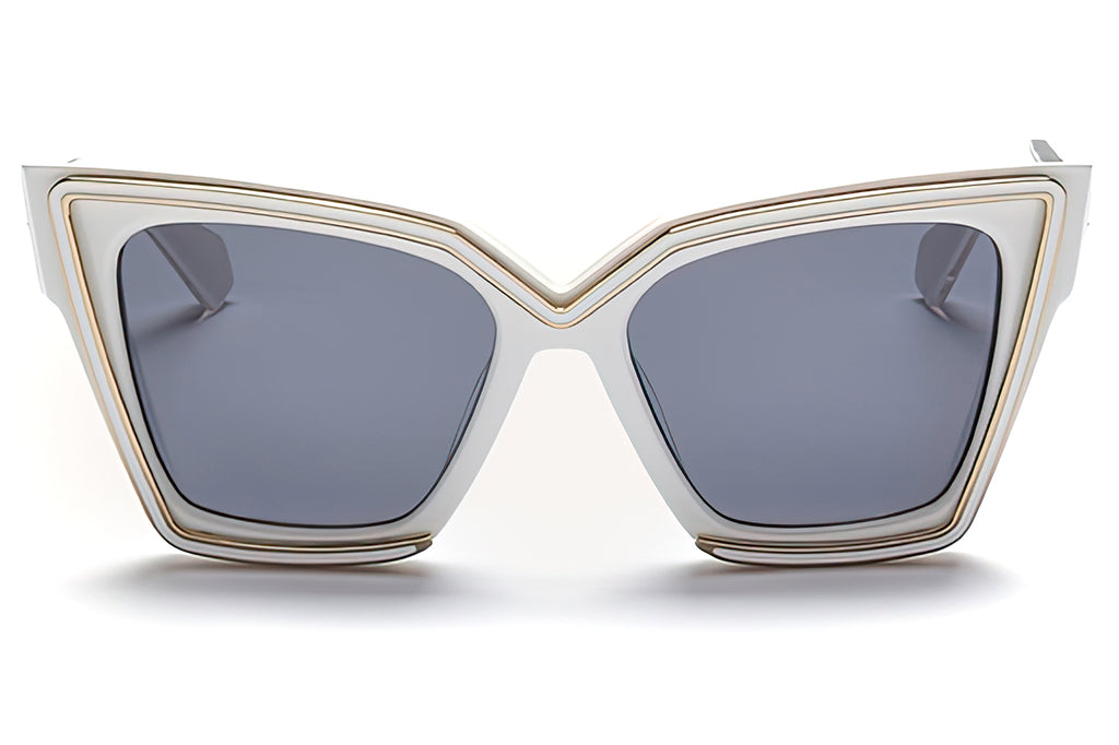 Valentino® Eyewear - V-Grace Sunglasses White & Light Gold with Dark Grey Lenses