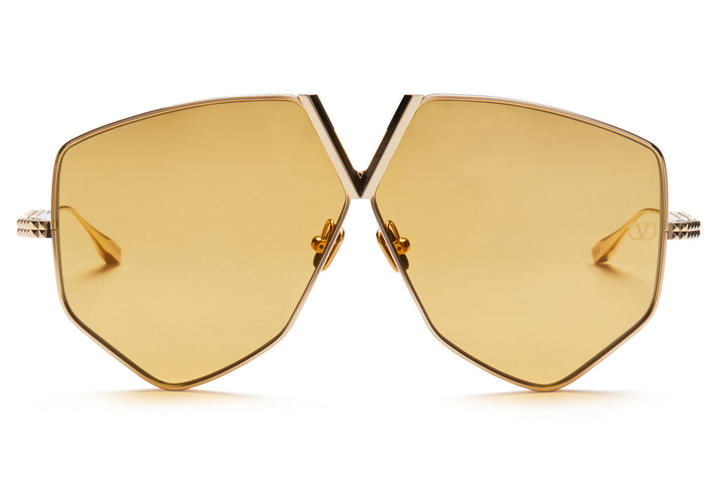 Valentino® Eyewear - V-Hexagon Sunglasses V-Light Gold with Amber Lenses