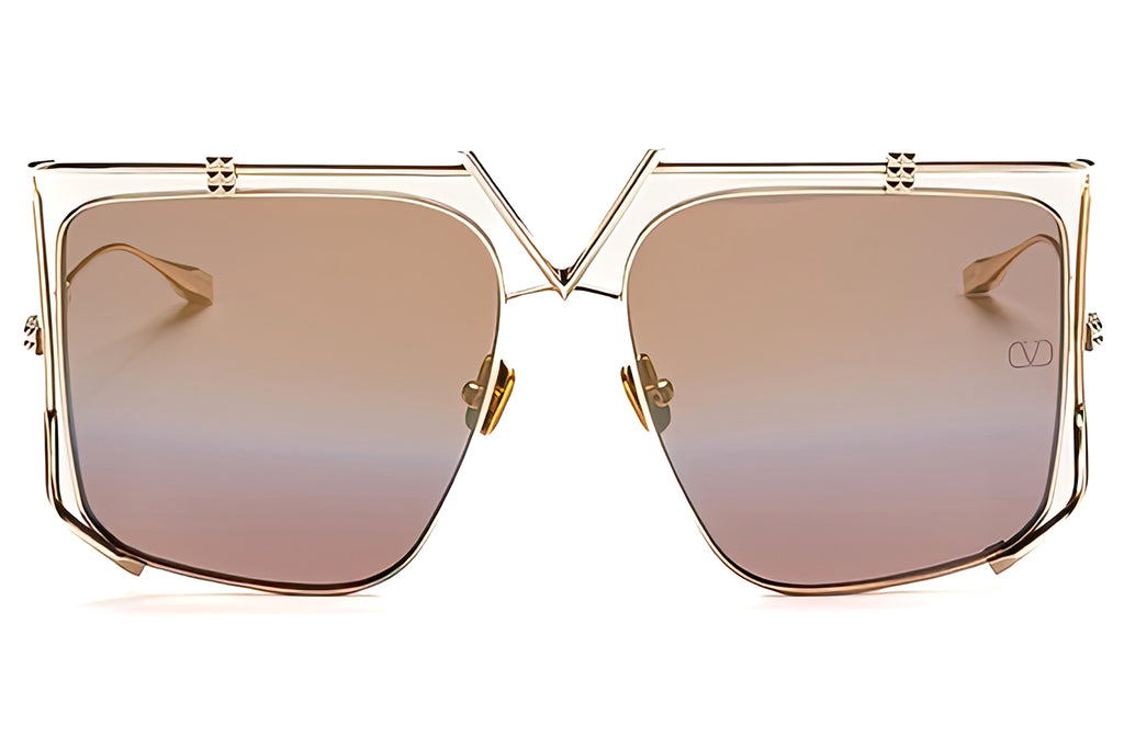Valentino® Eyewear - V-Light Sunglasses Gold with Dark Brown Gradient Lenses