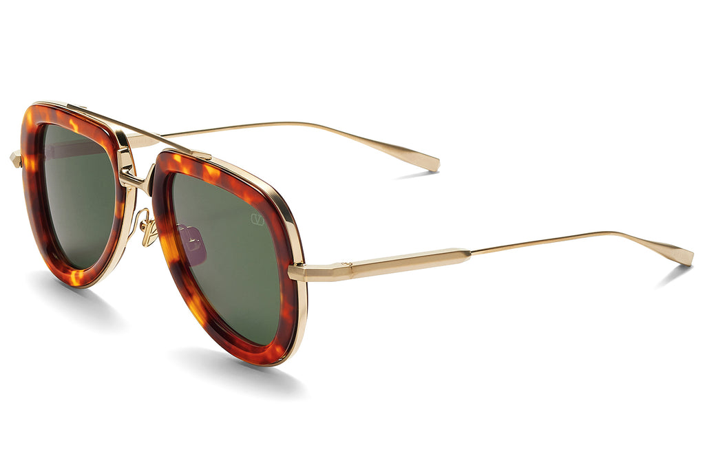 Valentino® Eyewear - V-Lstory Sunglasses Honey Tortoise & V Light Gold with Dark Green Lenses