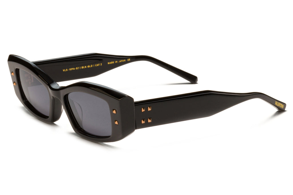 Valentino® Eyewear - V-Quattro Sunglasses Black & Rose Gold with Dark Grey Lenses