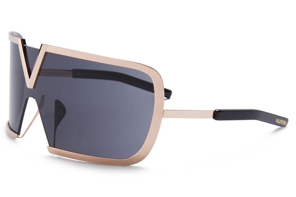 Valentino® Eyewear - V-Romask Sunglasses Rose Gold & Black with Dark Grey - Black Flash Mirror Lens