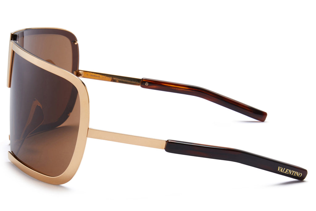 Valentino® Eyewear - V-Romask Sunglasses V-Light Gold & Crystal Brown with Dark Brown Lenses
