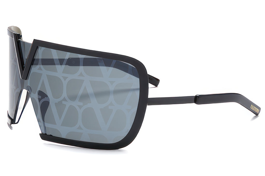 Valentino® Eyewear - V-Romask Sunglasses Black Iron & Black with Dark Grey - Black Monogram Pattern 