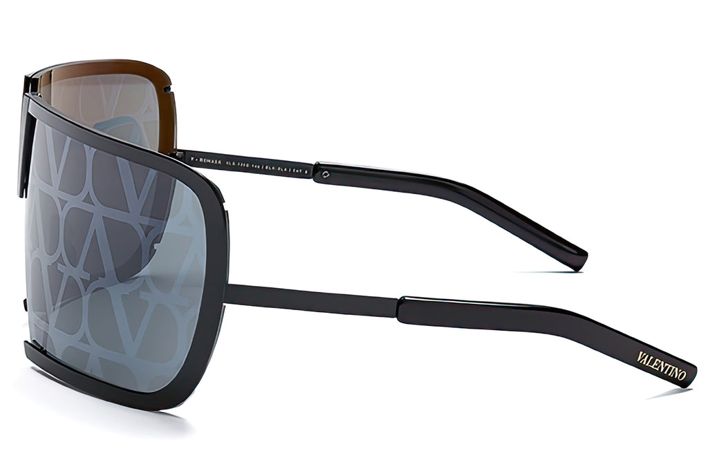 Valentino® Eyewear - V-Romask Sunglasses Black Iron & Black with Dark Grey - Black Monogram Pattern