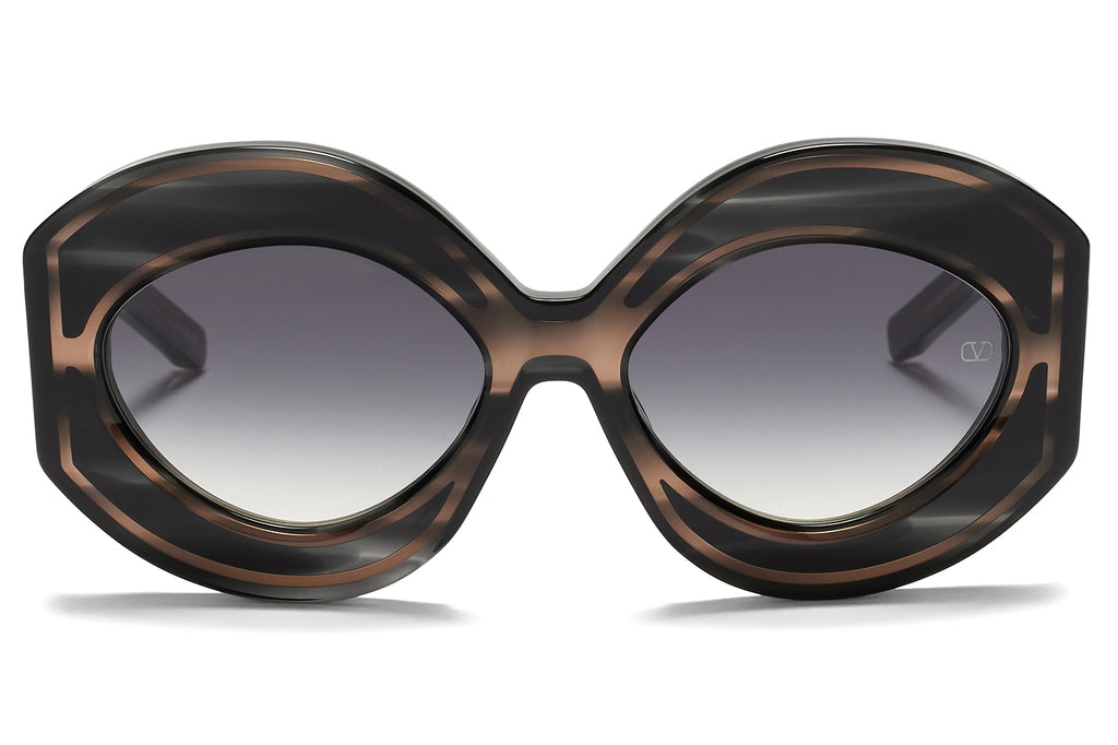 Valentino® Eyewear - V-Soul II Sunglasses Black Swirl & Rose Gold with Dark Grey to Clear Lenses