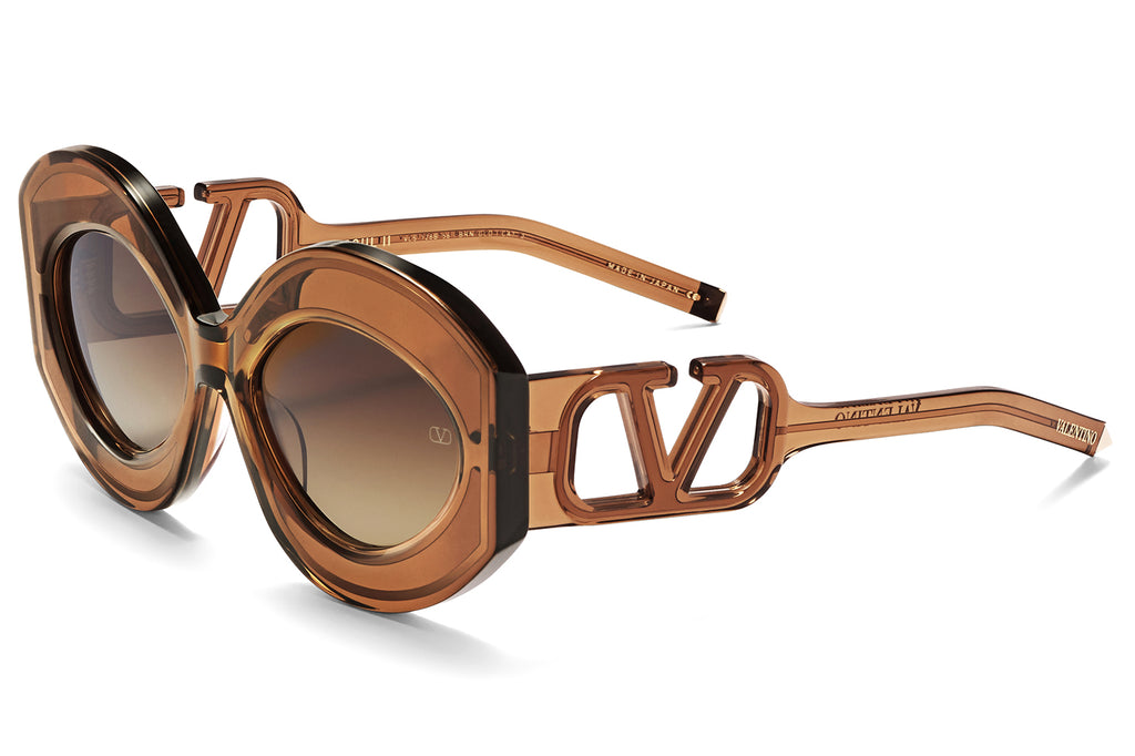 Valentino® Eyewear - V-Soul II Sunglasses Crystal Brown & V Light Gold with Brown Gradient Lenses
