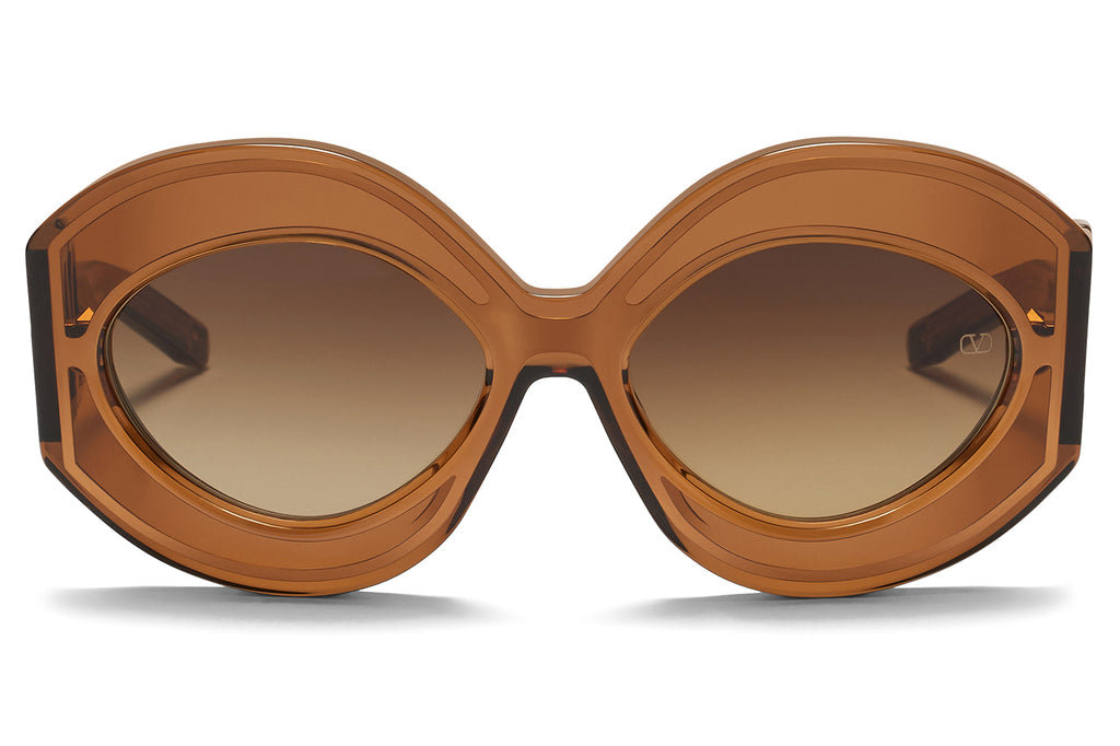 Valentino® Eyewear - V-Soul II Sunglasses Crystal Brown & V Light Gold with Brown Gradient Lenses