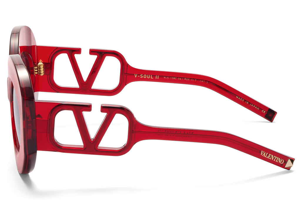 Valentino® Eyewear - V-Soul II Sunglasses Crystal Rouge & Yellow Gold with Grey Gradient Lenses